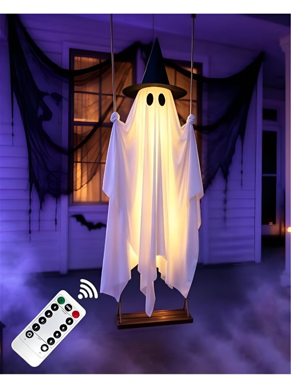 Halloween Decorations Outdoor 5FT Large Hanging Ghost Swing